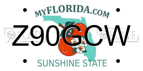 Z90GCW Florida License Plate