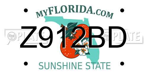 Z912BD Florida License Plate