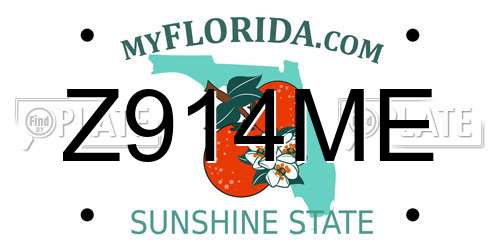 Z914ME Florida License Plate
