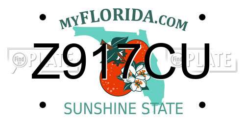Z917CU Florida License Plate
