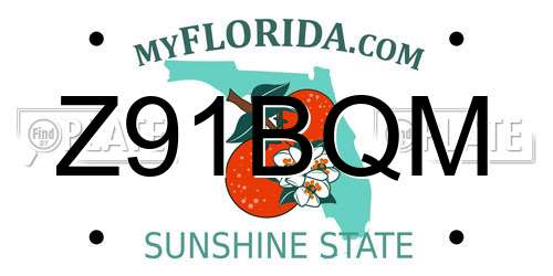 Z91BQM Florida License Plate