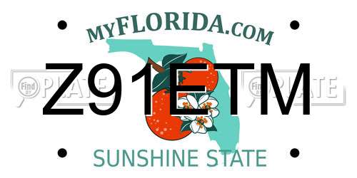 Z91ETM Florida License Plate