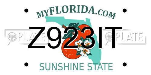 Z923IT Florida License Plate