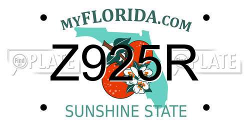 Z925R Florida License Plate