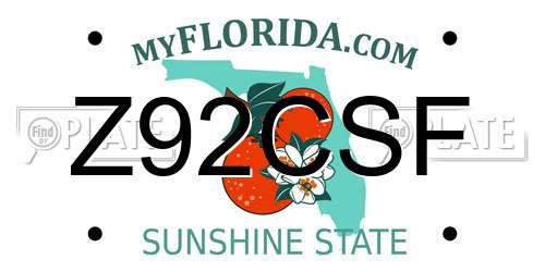 Z92CSF Florida License Plate