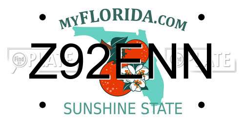 Z92ENN Florida License Plate
