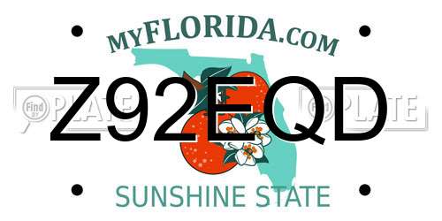 Z92EQD Florida License Plate