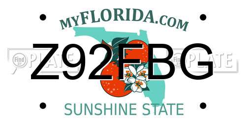 Z92FBG Florida License Plate