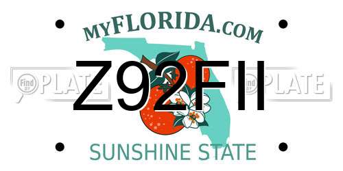 Z92FII Florida License Plate