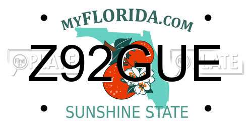 Z92GUE Florida License Plate