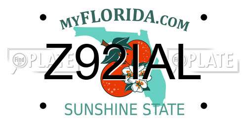 Z92IAL Florida License Plate