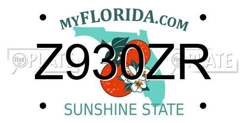 Z930ZR Florida License Plate