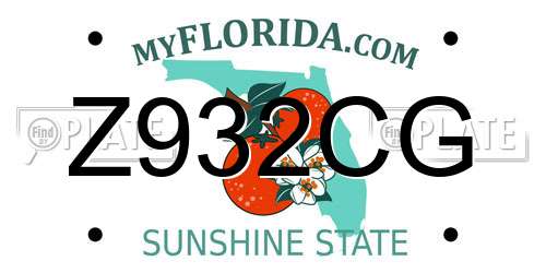 Z932CG Florida License Plate