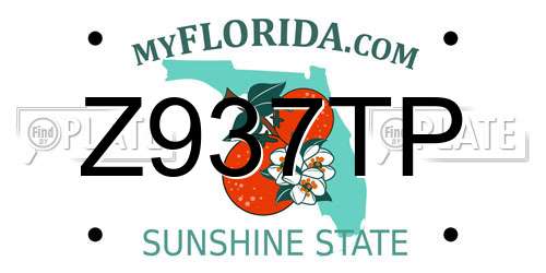 Z937TP Florida License Plate