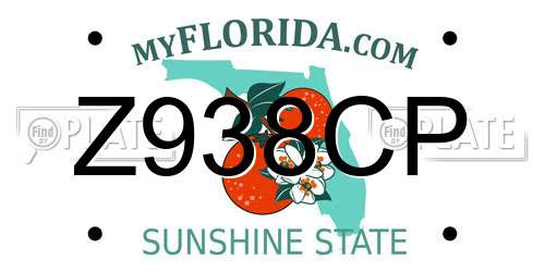 Z938CP Florida License Plate