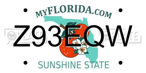 Z93EQW Florida License Plate