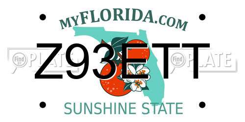 Z93ETT Florida License Plate