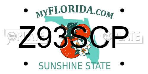 Z93SCP Florida License Plate