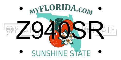 Z940SR Florida License Plate