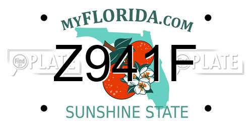 Z941F Florida License Plate