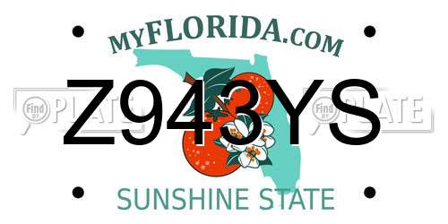 Z943YS Florida License Plate