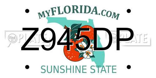 Z945DP Florida License Plate
