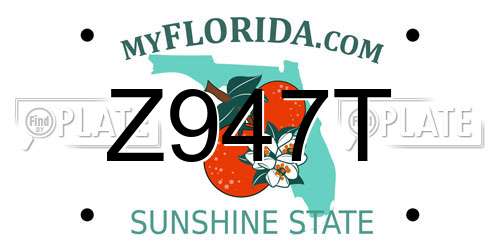 Z947T Florida License Plate