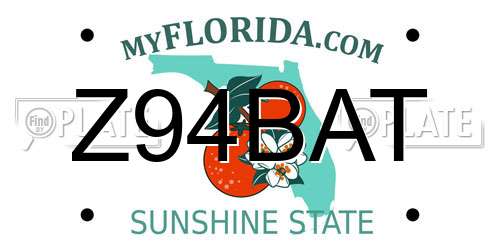 Z94BAT Florida License Plate