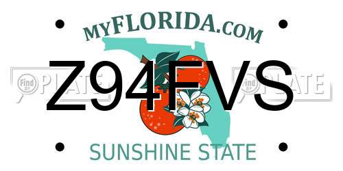 Z94FVS Florida License Plate