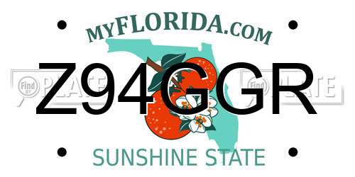 Z94GGR Florida License Plate