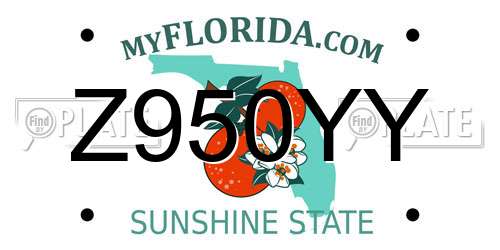 Z950YY Florida License Plate