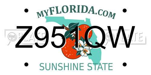 Z951QW Florida License Plate