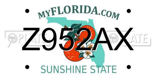 Z952AX Florida License Plate
