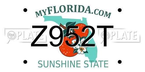 Z952T Florida License Plate