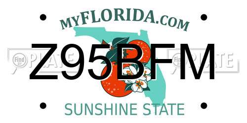 Z95BFM Florida License Plate