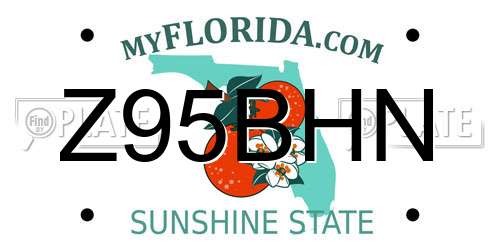 Z95BHN Florida License Plate