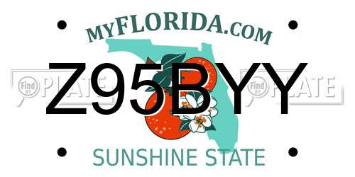 Z95BYY Florida License Plate