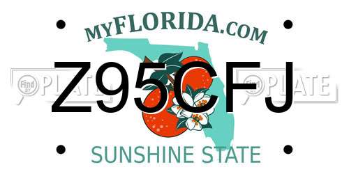 Z95CFJ Florida License Plate