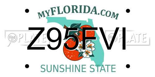 Z95FVI Florida License Plate