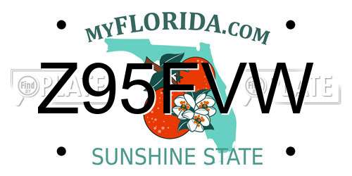 Z95FVW Florida License Plate