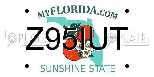 Z95IUT Florida License Plate