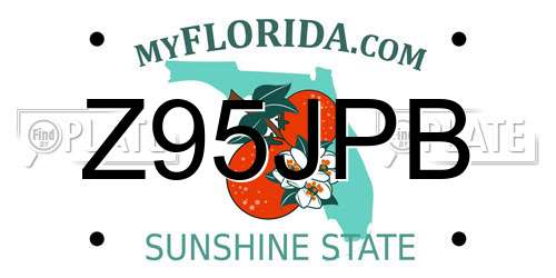Z95JPB Florida License Plate