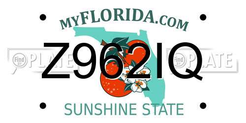 Z962IQ Florida License Plate