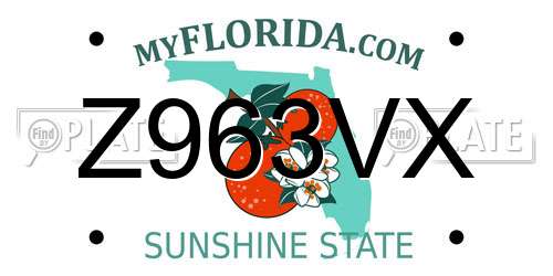 Z963VX Florida License Plate