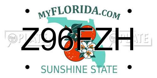 Z96FZH Florida License Plate