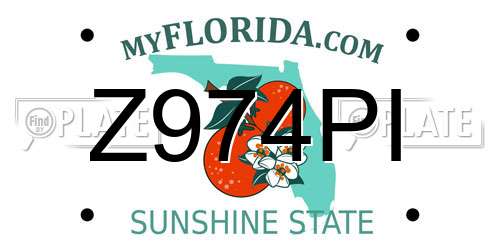 Z974PI Florida License Plate