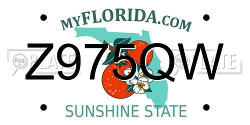 Z975QW Florida License Plate