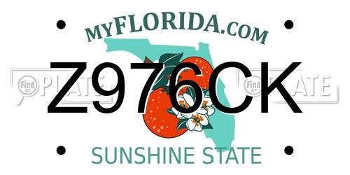 Z976CK Florida License Plate