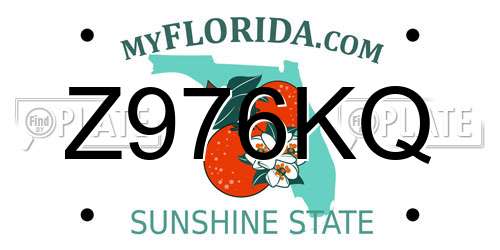 Z976KQ Florida License Plate