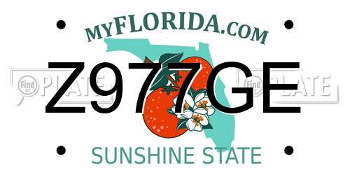 Z977GE Florida License Plate